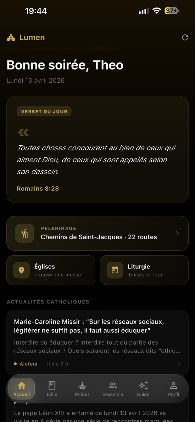 Écran d'accueil de Refuge