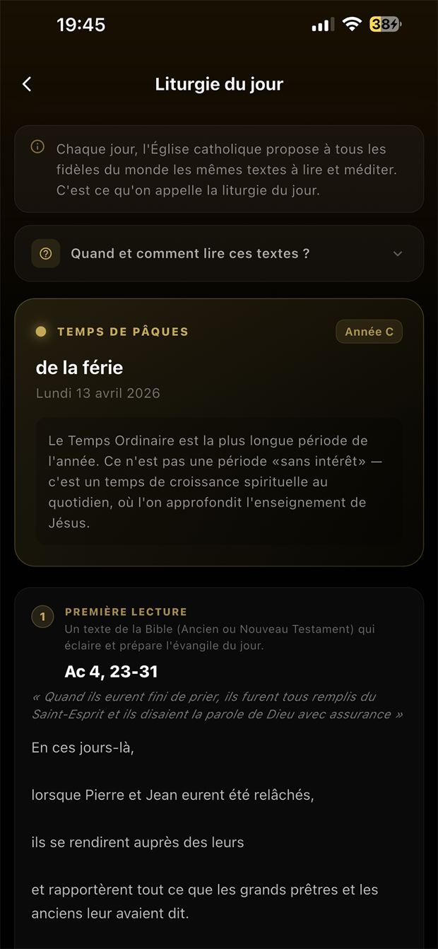 Liturgie du jour